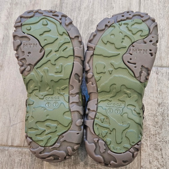 Crocs All Terrain Atlas Clogs Army Green Espresso Womens Size 8 MTN Trail Rugged - Picture 7 of 11